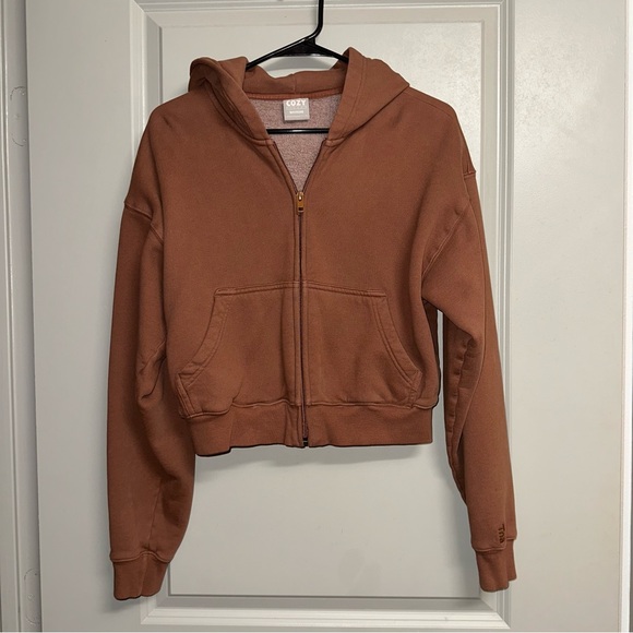 Aritzia Cozy Sweatfleece Boyfriend Boxy Zip Hoodie - Picture 1 of 2